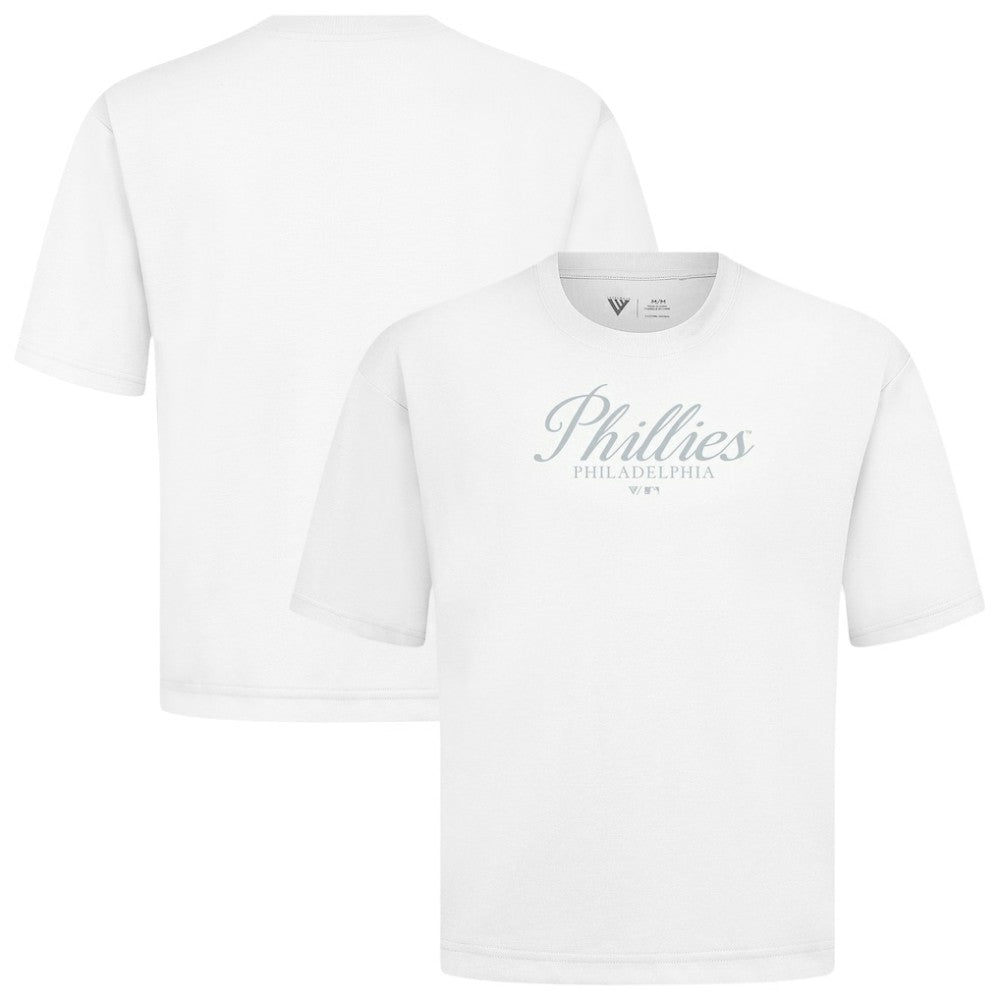 Philadelphia Phillies Levelwear Ethereal Oversized Luxe Signature Knit T-Shirt - MLB T-shirts