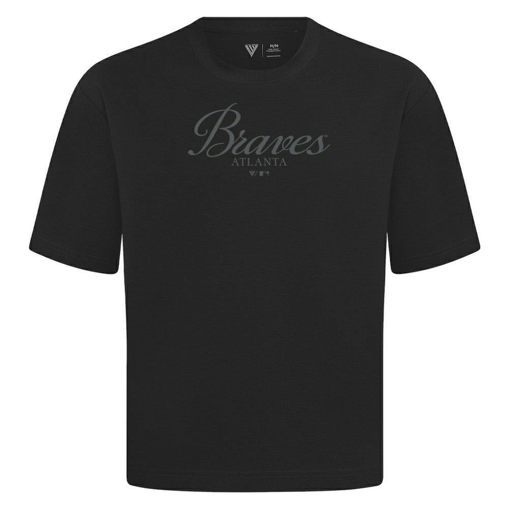 Atlanta Braves Levelwear Ethereal Oversized Luxe Signature Knit T-Shirt - MLB T-shirts