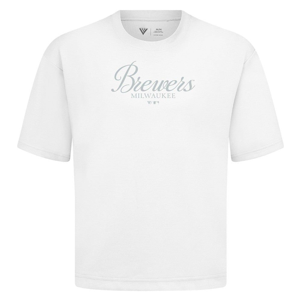 Milwaukee Brewers Levelwear Ethereal Oversized Luxe Signature Knit T-Shirt - MLB T-shirts