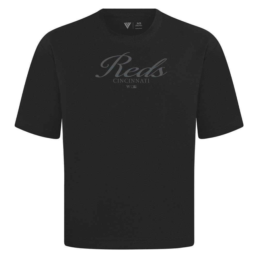 Cincinnati Reds Levelwear Ethereal Oversized Luxe Signature Knit T-Shirt - MLB T-shirts