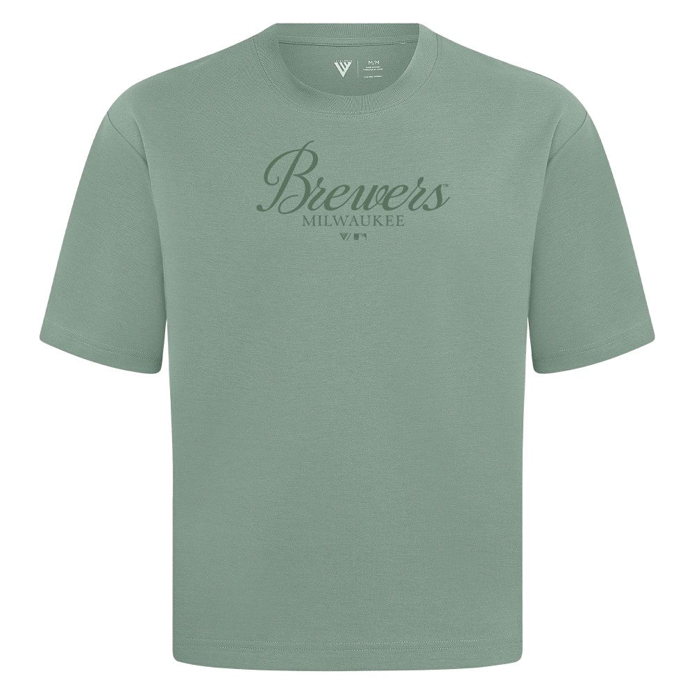 Milwaukee Brewers Levelwear Ethereal Oversized Luxe Signature Knit T-Shirt - MLB T-shirts