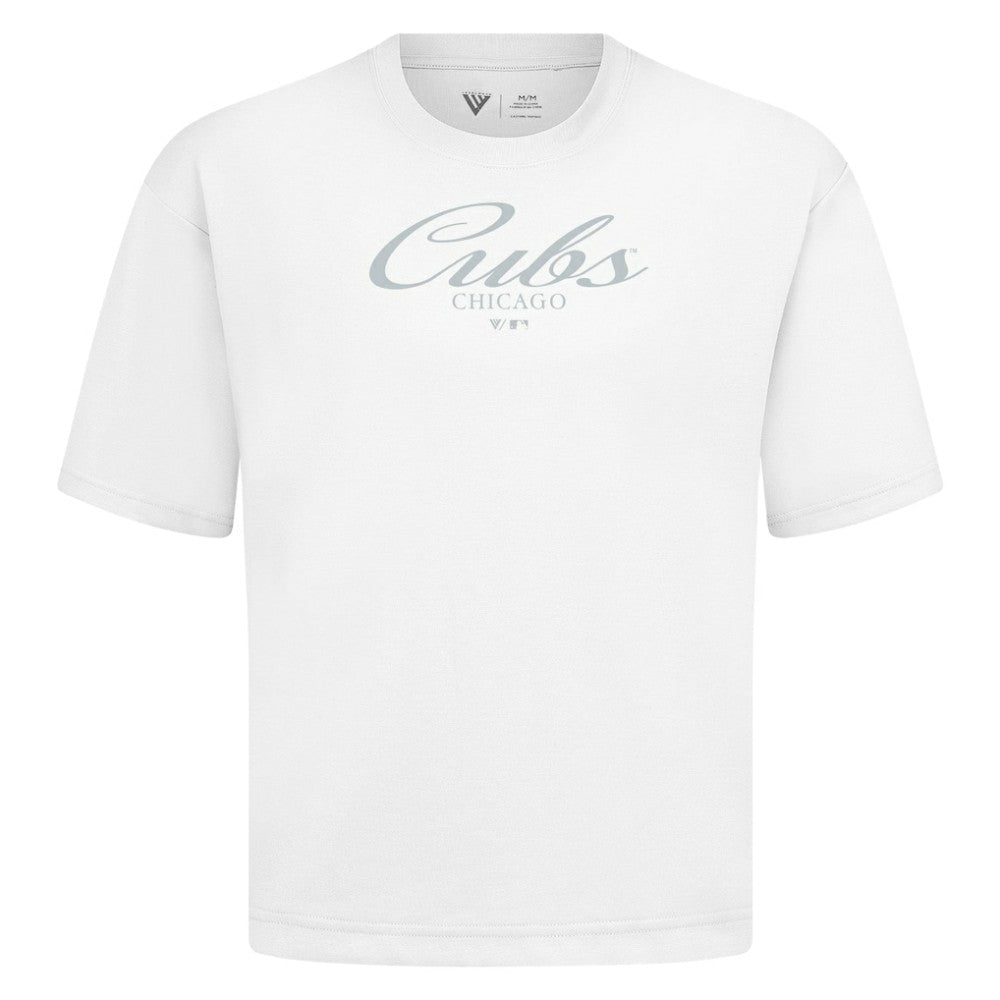 Chicago Cubs Levelwear Ethereal Oversized Luxe Signature Knit T-Shirt - MLB T-shirts