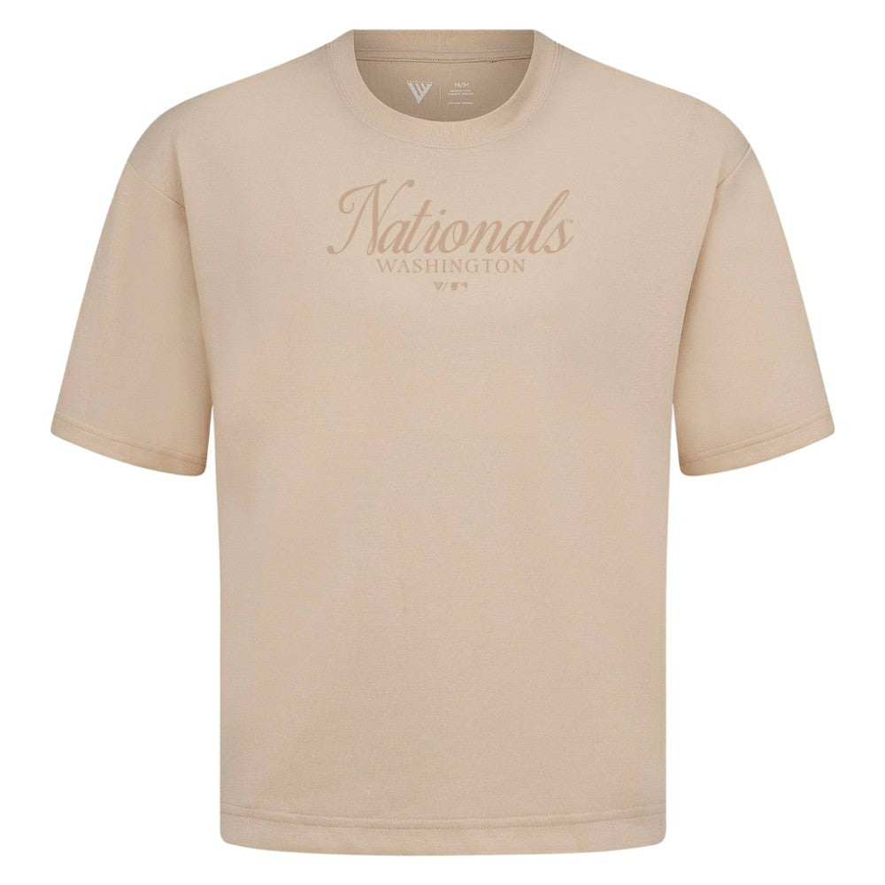 Washington Nationals Levelwear Ethereal Oversized Luxe Signature Knit T-Shirt - MLB T-shirts