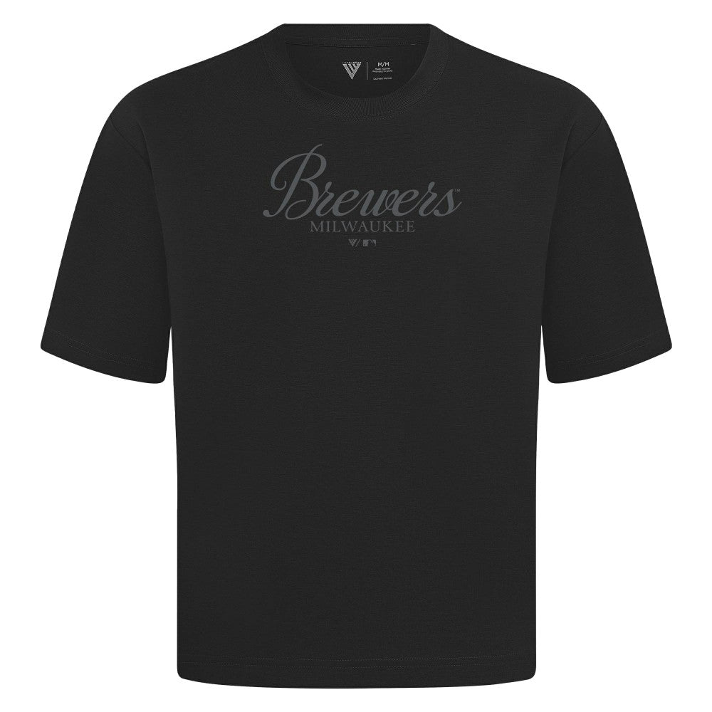 Milwaukee Brewers Levelwear Ethereal Oversized Luxe Signature Knit T-Shirt - MLB T-shirts