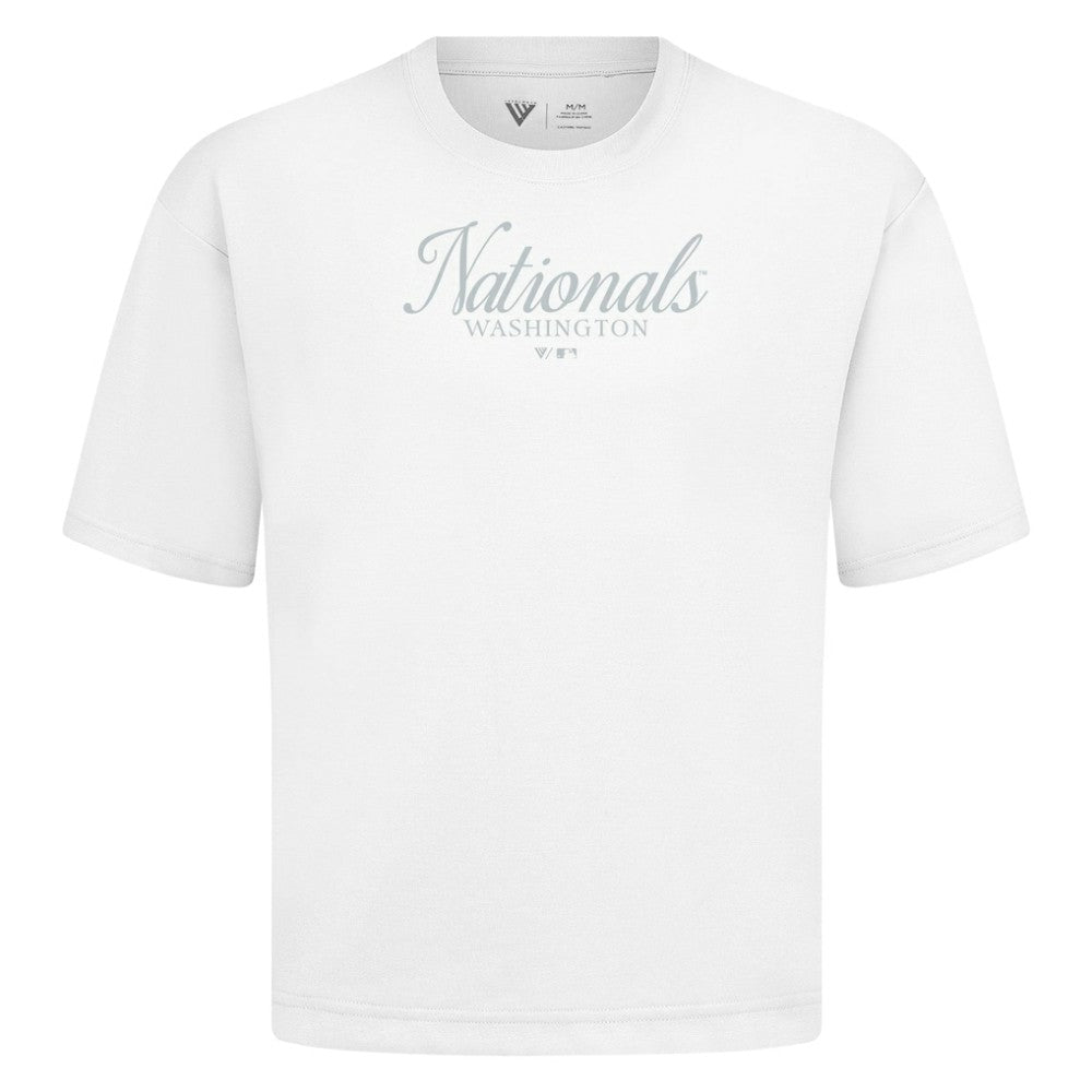 Washington Nationals Levelwear Ethereal Oversized Luxe Signature Knit T-Shirt - MLB T-shirts