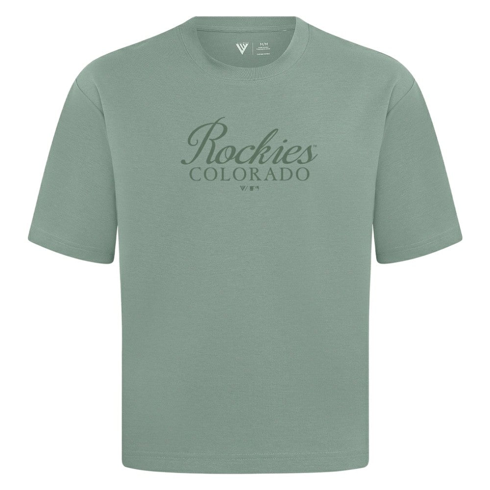 Colorado Rockies Levelwear Ethereal Oversized Luxe Signature Knit T-Shirt - MLB T-shirts