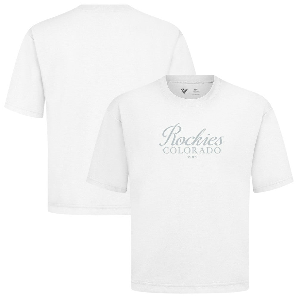 Colorado Rockies Levelwear Ethereal Oversized Luxe Signature Knit T-Shirt - MLB T-shirts