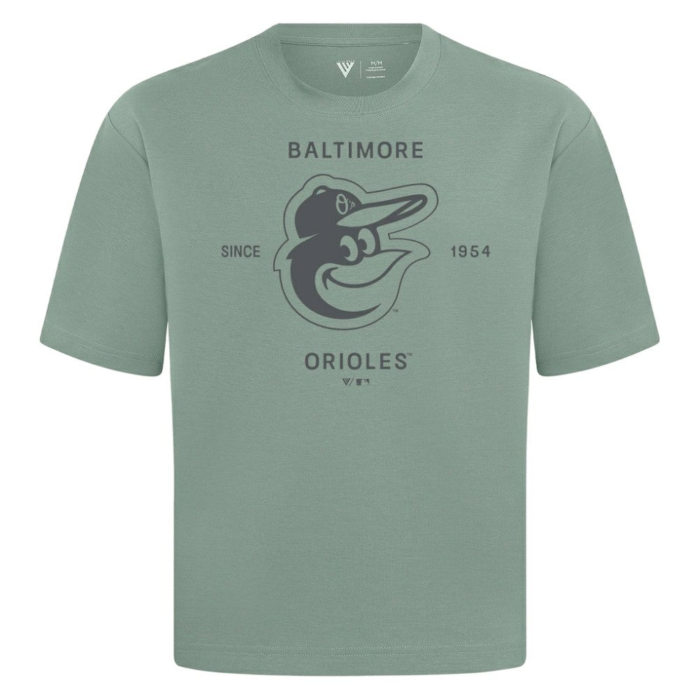 Baltimore Orioles Levelwear Crossway Oversized Luxe Signature Knit T-Shirt - MLB T-shirts