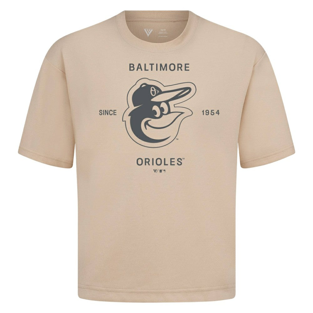 Baltimore Orioles Levelwear Crossway Oversized Luxe Signature Knit T-Shirt - MLB T-shirts