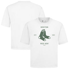 Boston Red Sox Levelwear Crossway Oversized Luxe Signature Knit T-Shirt - MLB T-shirts