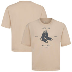 Boston Red Sox Levelwear Crossway Oversized Luxe Signature Knit T-Shirt - MLB T-shirts