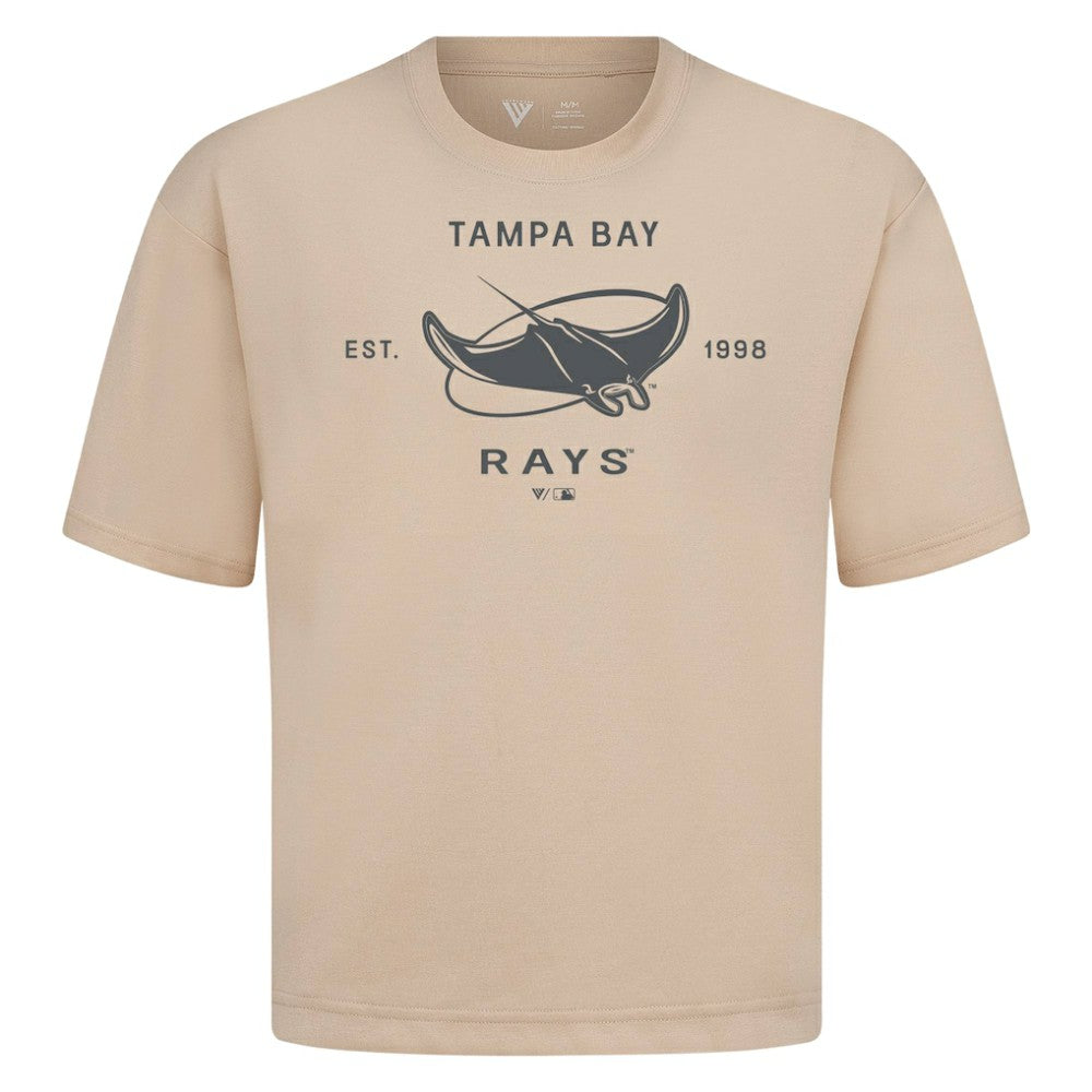 Tampa Bay Rays Levelwear Crossway Oversized Luxe Signature Knit T-Shirt - MLB T-shirts