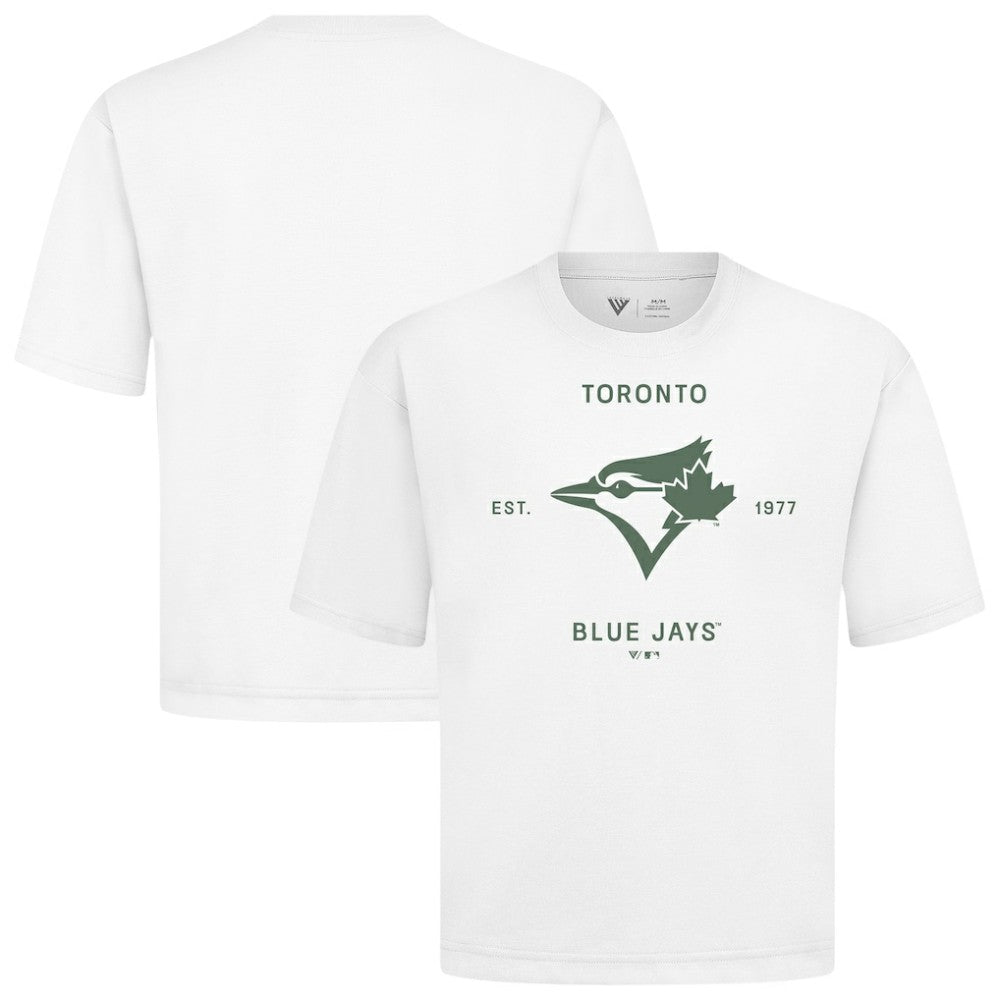 Toronto Blue Jays Levelwear Crossway Oversized Luxe Signature Knit T-Shirt - MLB T-shirts