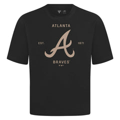 Atlanta Braves Levelwear Crossway Oversized Luxe Signature Knit T-Shirt - MLB T-shirts