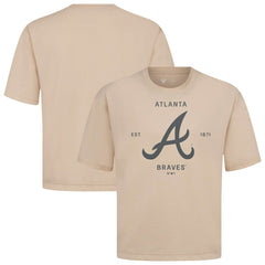 Atlanta Braves Levelwear Crossway Oversized Luxe Signature Knit T-Shirt - MLB T-shirts