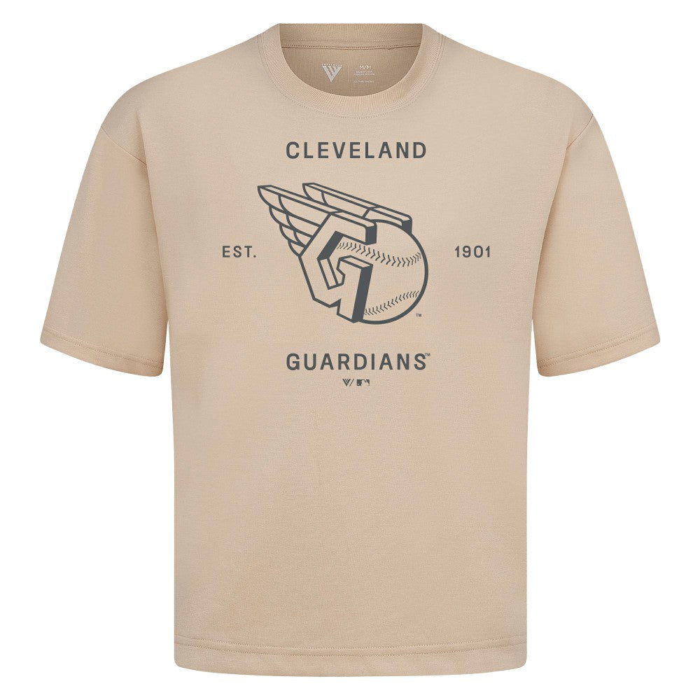 Cleveland Guardians Levelwear Crossway Oversized Luxe Signature Knit T-Shirt - MLB T-shirts