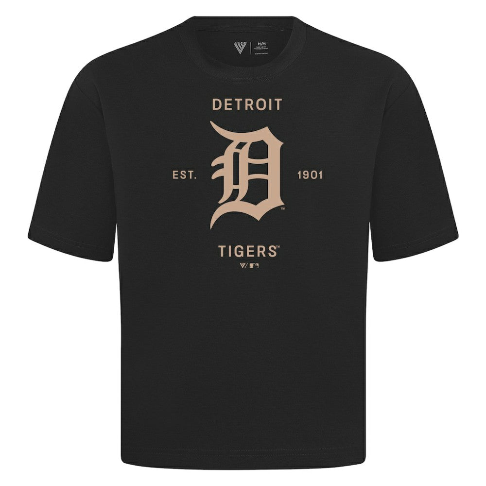 Detroit Tigers Levelwear Crossway Oversized Luxe Signature Knit T-Shirt - MLB T-shirts