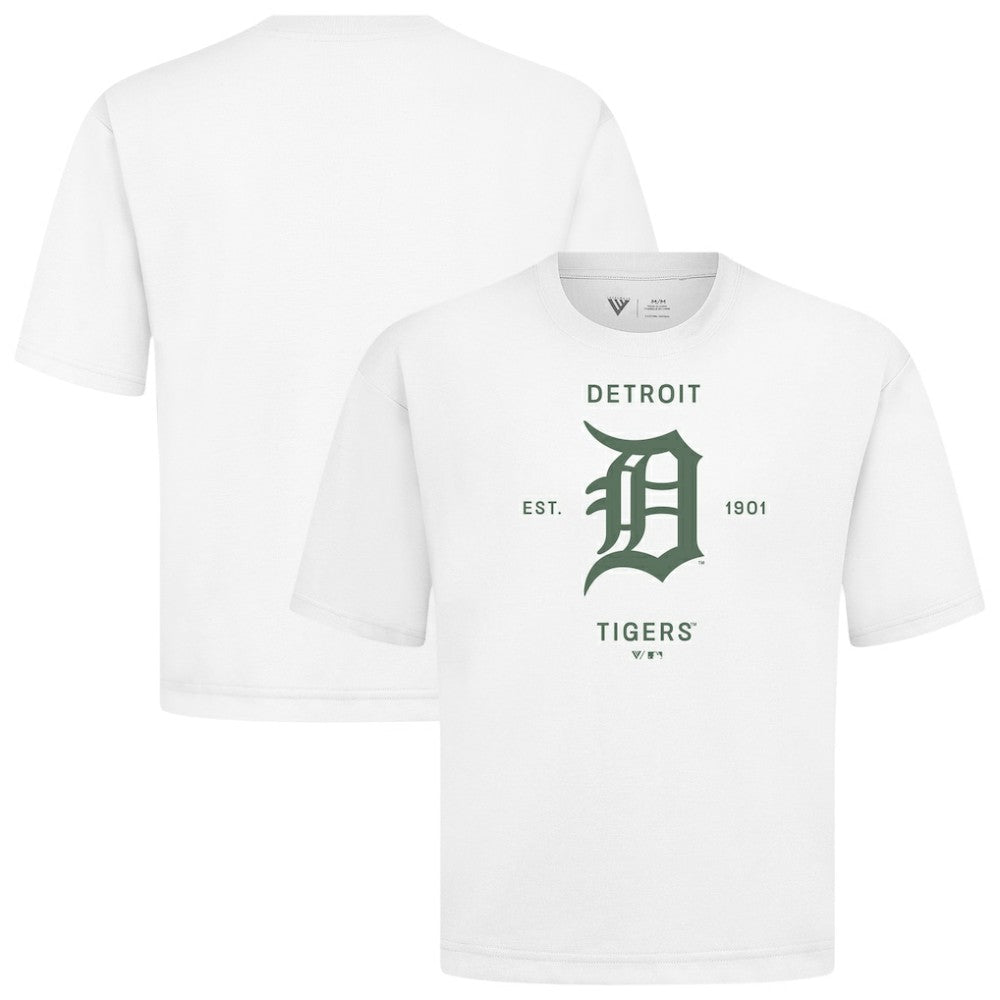 Detroit Tigers Levelwear Crossway Oversized Luxe Signature Knit T-Shirt - MLB T-shirts