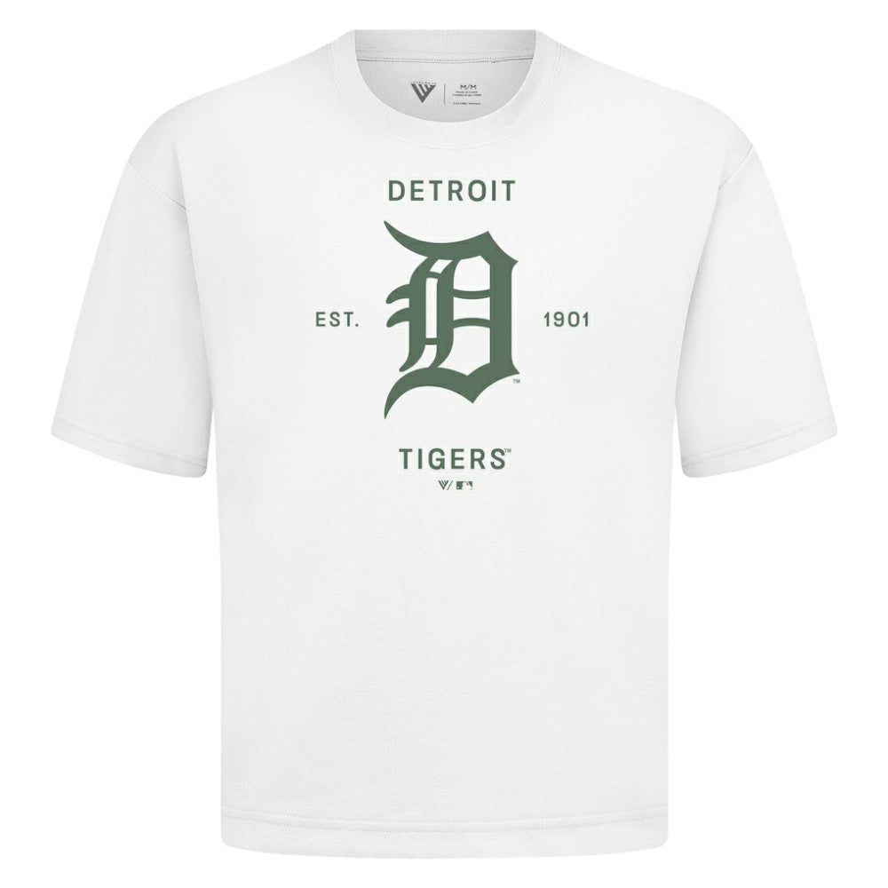 Detroit Tigers Levelwear Crossway Oversized Luxe Signature Knit T-Shirt - MLB T-shirts