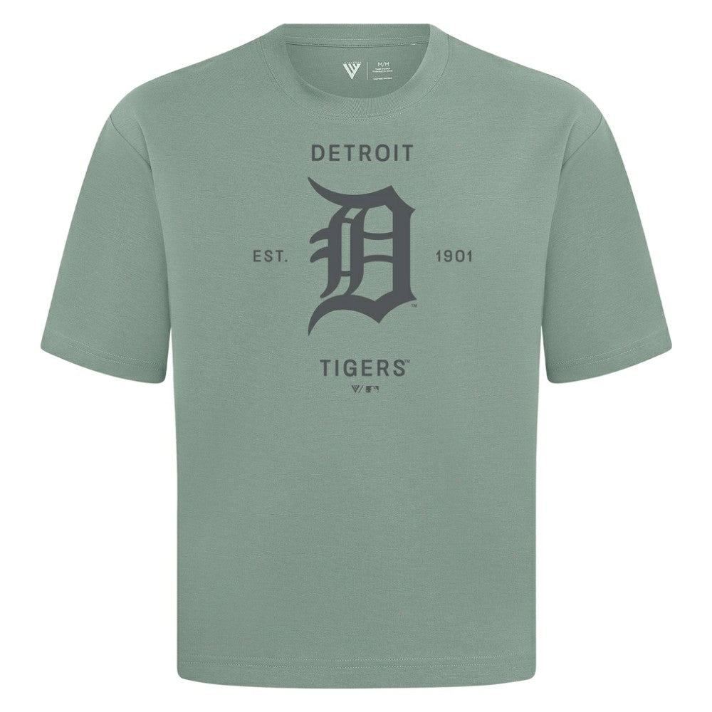Detroit Tigers Levelwear Crossway Oversized Luxe Signature Knit T-Shirt - MLB T-shirts
