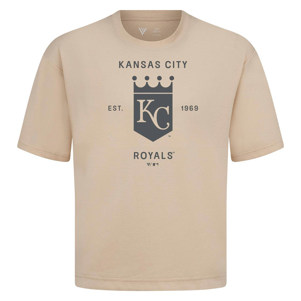 Kansas City Royals Levelwear Crossway Oversized Luxe Signature Knit T-Shirt - MLB T-shirts