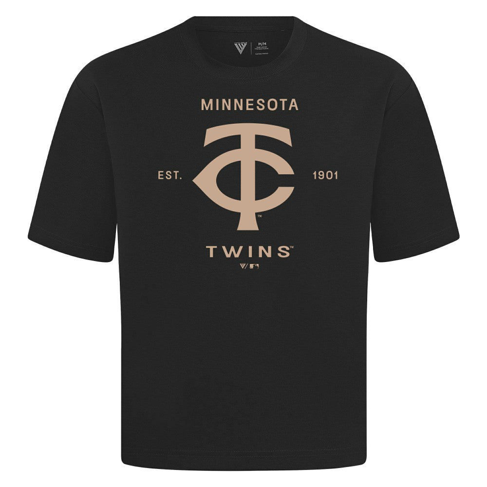 Minnesota Twins Levelwear Crossway Oversized Luxe Signature Knit T-Shirt - MLB T-shirts