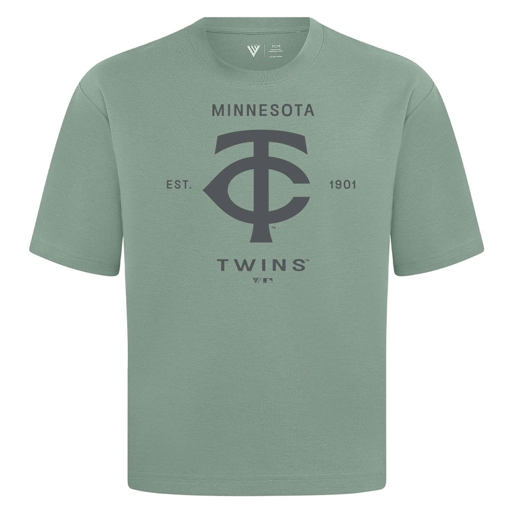 Minnesota Twins Levelwear Crossway Oversized Luxe Signature Knit T-Shirt - MLB T-shirts