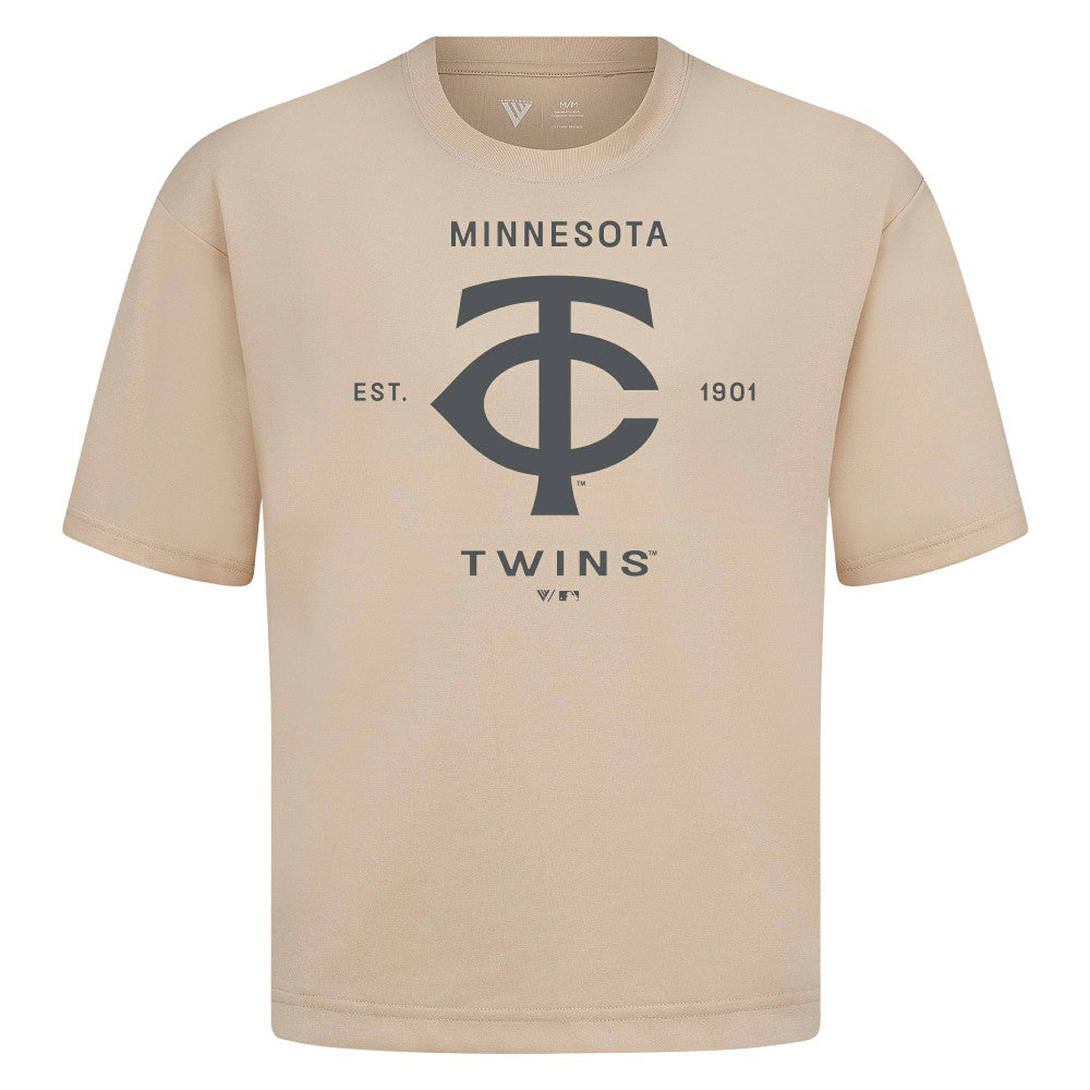 Minnesota Twins Levelwear Crossway Oversized Luxe Signature Knit T-Shirt - MLB T-shirts