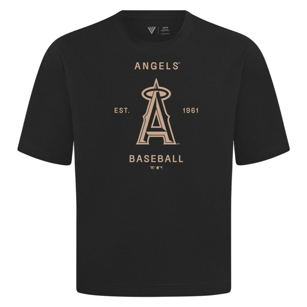 Los Angeles Angels Levelwear Crossway Oversized Luxe Signature Knit T-Shirt - MLB T-shirts