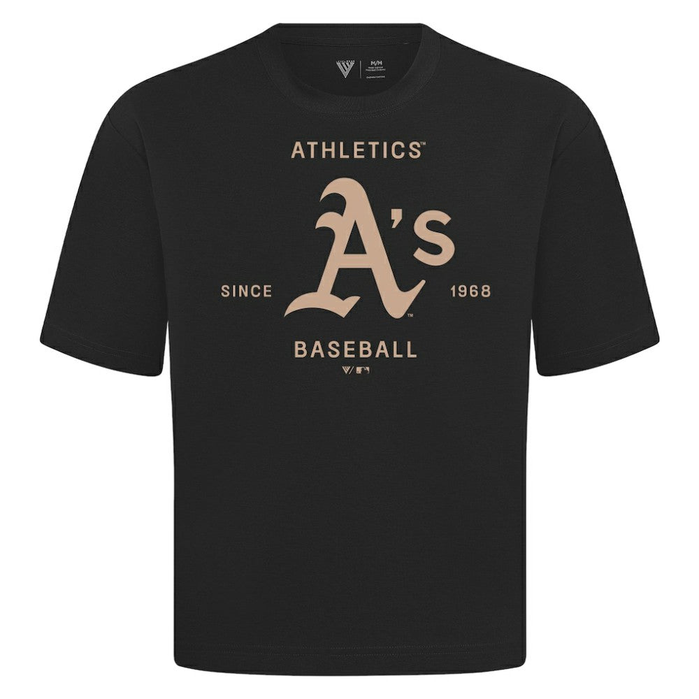 Athletics Levelwear Crossway Oversized Luxe Signature Knit T-Shirt - MLB T-shirts
