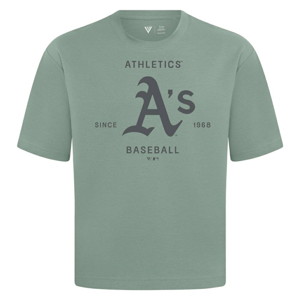 Athletics Levelwear Crossway Oversized Luxe Signature Knit T-Shirt - MLB T-shirts