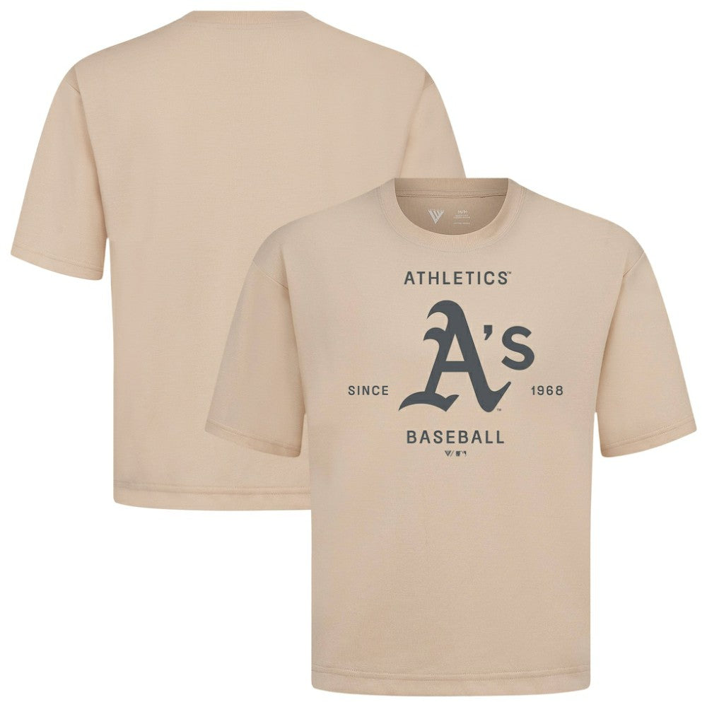 Athletics Levelwear Crossway Oversized Luxe Signature Knit T-Shirt - MLB T-shirts