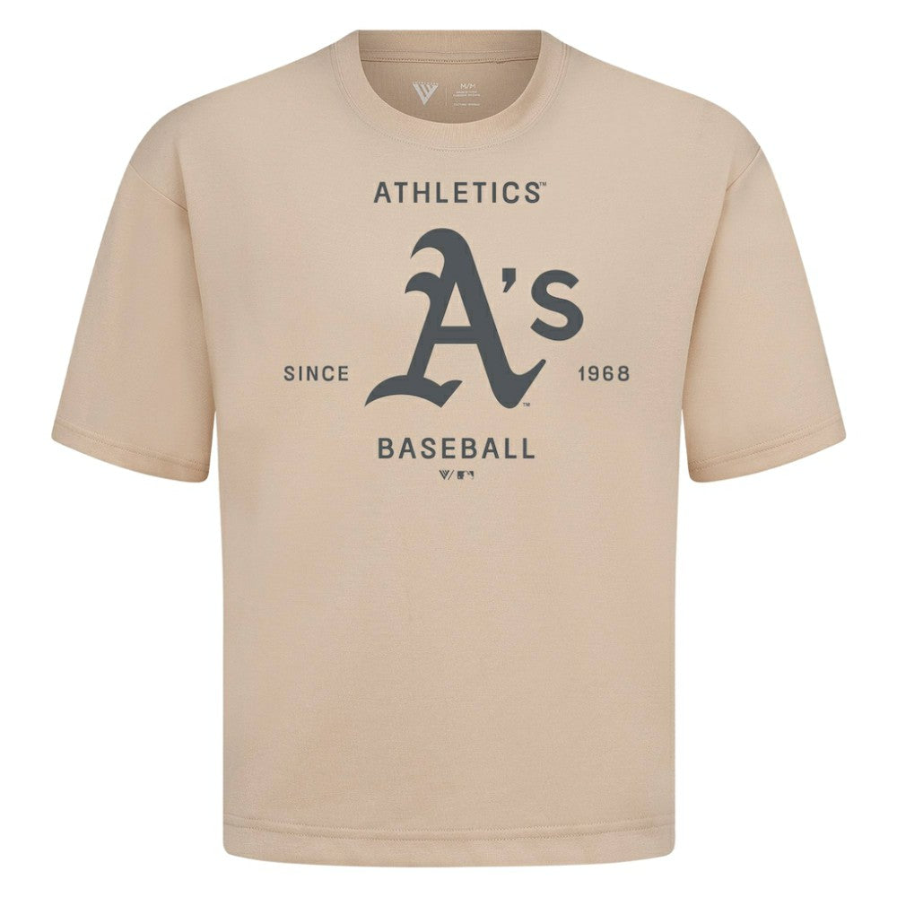 Athletics Levelwear Crossway Oversized Luxe Signature Knit T-Shirt - MLB T-shirts