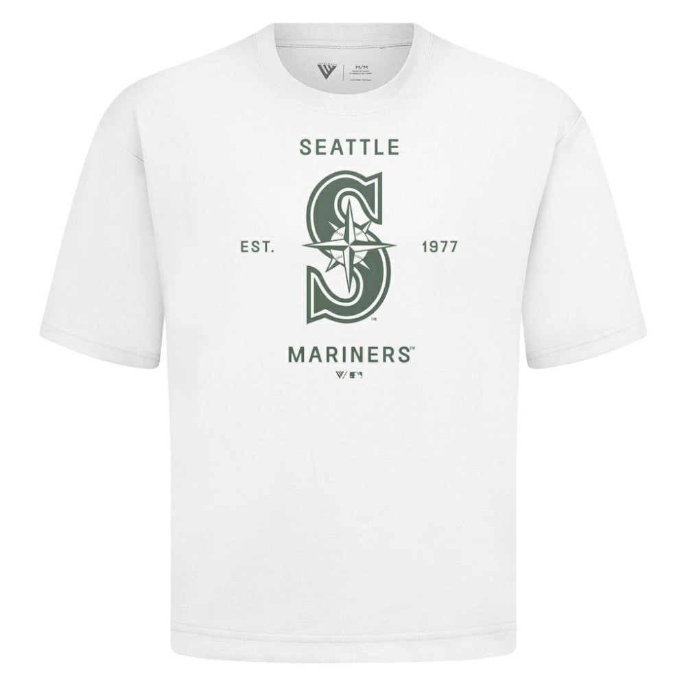 Seattle Mariners Levelwear Crossway Oversized Luxe Signature Knit T-Shirt - MLB T-shirts