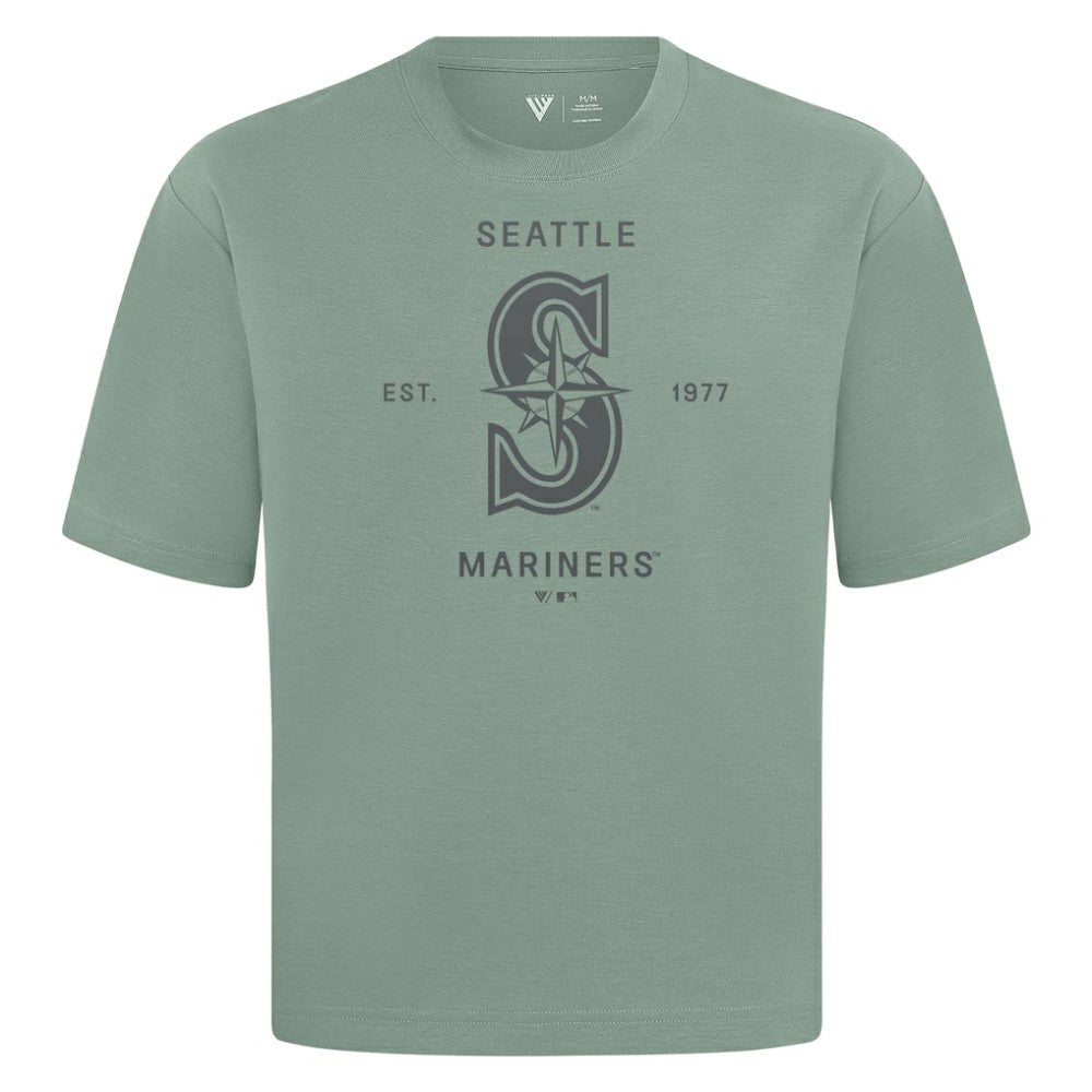Seattle Mariners Levelwear Crossway Oversized Luxe Signature Knit T-Shirt - MLB T-shirts