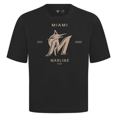 Miami Marlins Levelwear Crossway Oversized Luxe Signature Knit T-Shirt - MLB T-shirts
