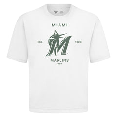 Miami Marlins Levelwear Crossway Oversized Luxe Signature Knit T-Shirt - MLB T-shirts