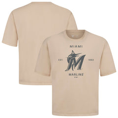 Miami Marlins Levelwear Crossway Oversized Luxe Signature Knit T-Shirt - MLB T-shirts