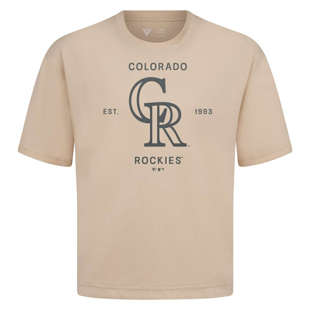 Colorado Rockies Levelwear Crossway Oversized Luxe Signature Knit T-Shirt - MLB T-shirts