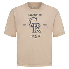 Colorado Rockies Levelwear Crossway Oversized Luxe Signature Knit T-Shirt - MLB T-shirts
