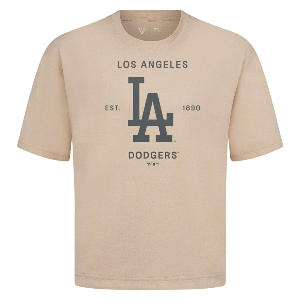 Los Angeles Dodgers Levelwear Crossway Oversized Luxe Signature Knit T-Shirt - MLB T-shirts