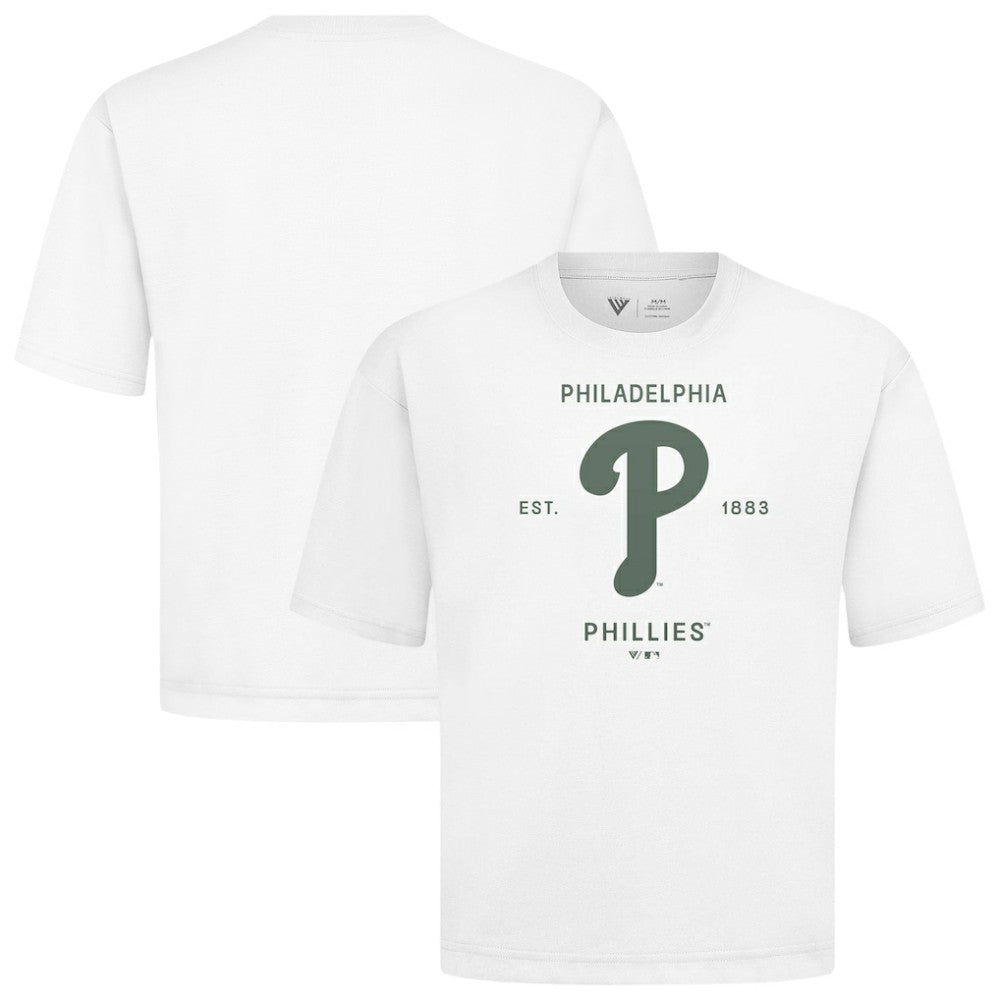 Philadelphia Phillies Levelwear Crossway Oversized Luxe Signature Knit T-Shirt - MLB T-shirts