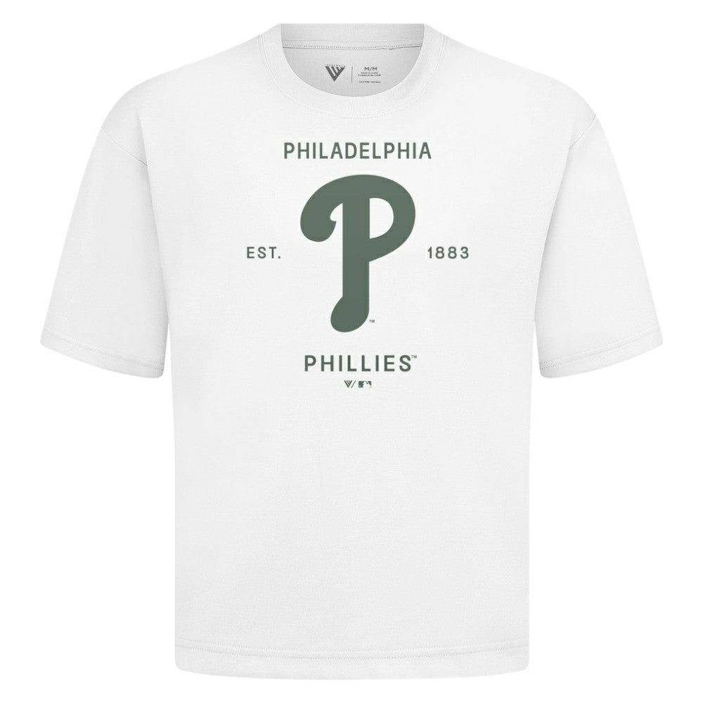 Philadelphia Phillies Levelwear Crossway Oversized Luxe Signature Knit T-Shirt - MLB T-shirts