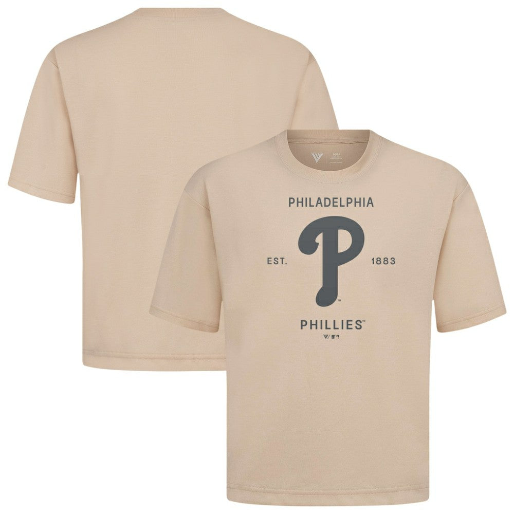 Philadelphia Phillies Levelwear Crossway Oversized Luxe Signature Knit T-Shirt - MLB T-shirts