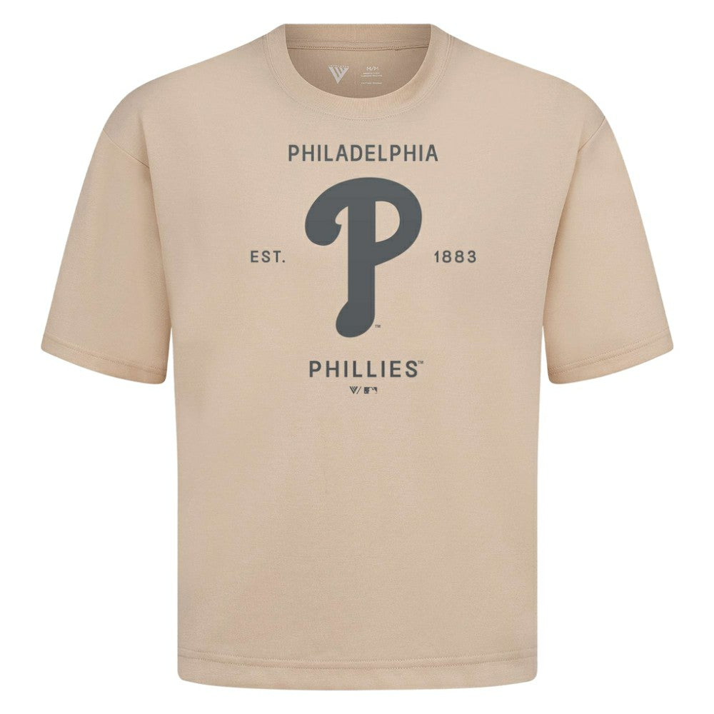 Philadelphia Phillies Levelwear Crossway Oversized Luxe Signature Knit T-Shirt - MLB T-shirts