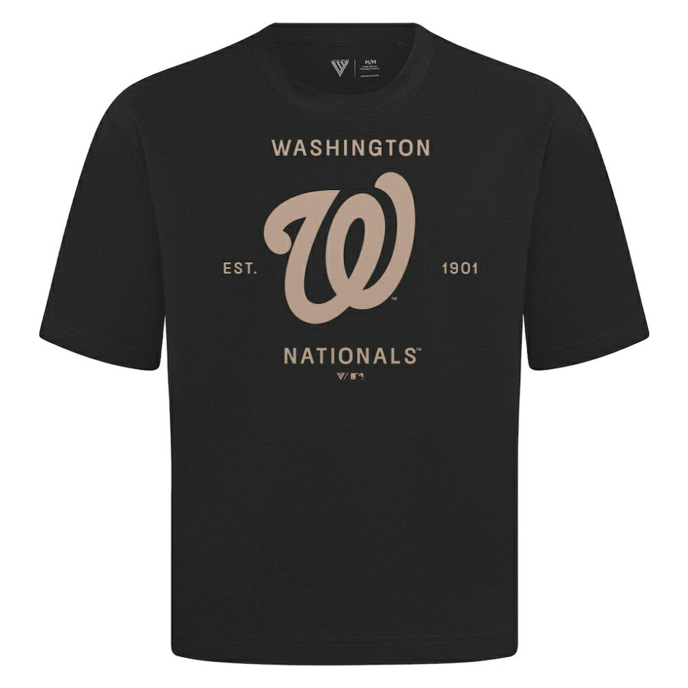 Washington Nationals Levelwear Crossway Oversized Luxe Signature Knit T-Shirt - MLB T-shirts