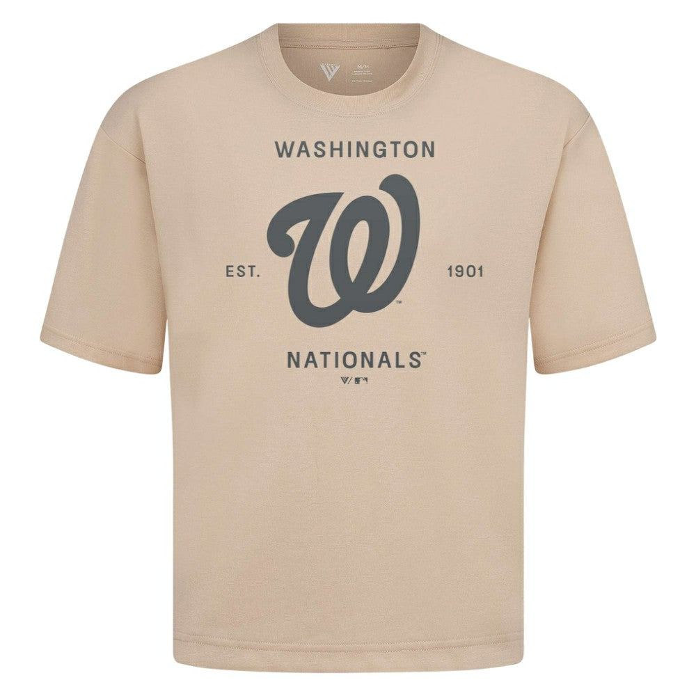 Washington Nationals Levelwear Crossway Oversized Luxe Signature Knit T-Shirt - MLB T-shirts