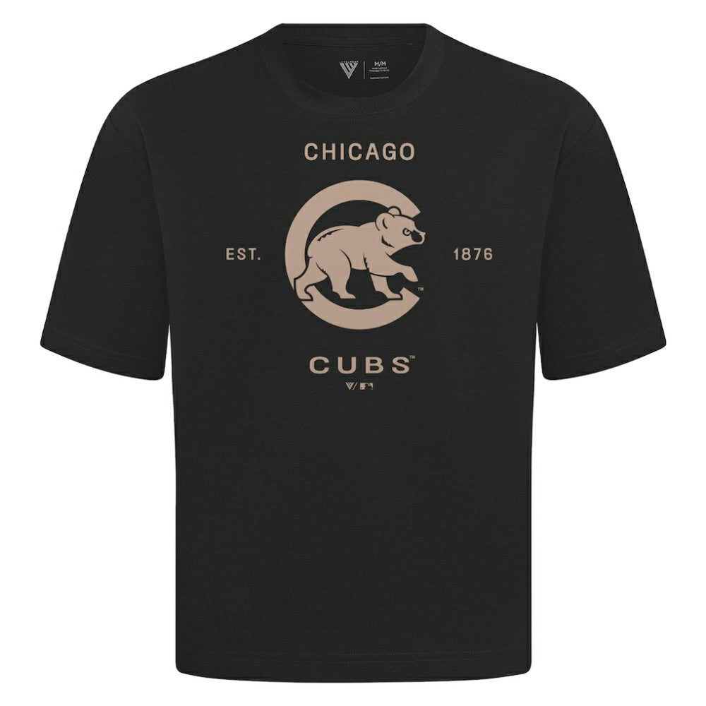 Chicago Cubs Levelwear Crossway Oversized Luxe Signature Knit T-Shirt - MLB T-shirts