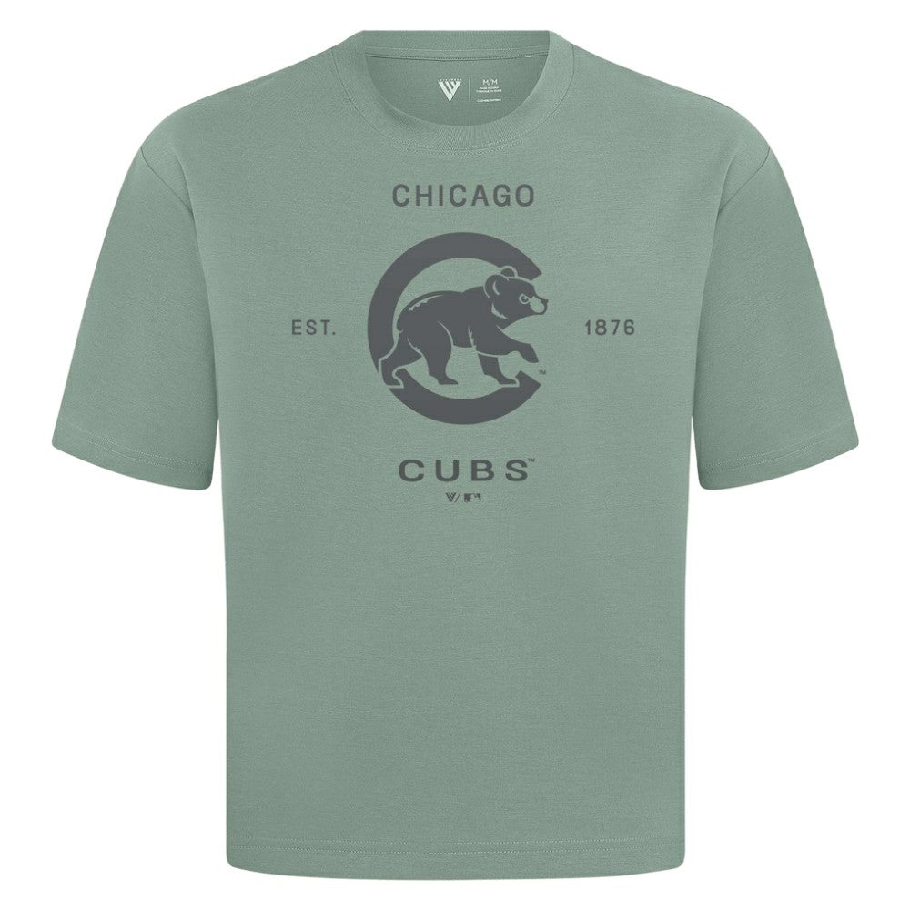 Chicago Cubs Levelwear Crossway Oversized Luxe Signature Knit T-Shirt - MLB T-shirts