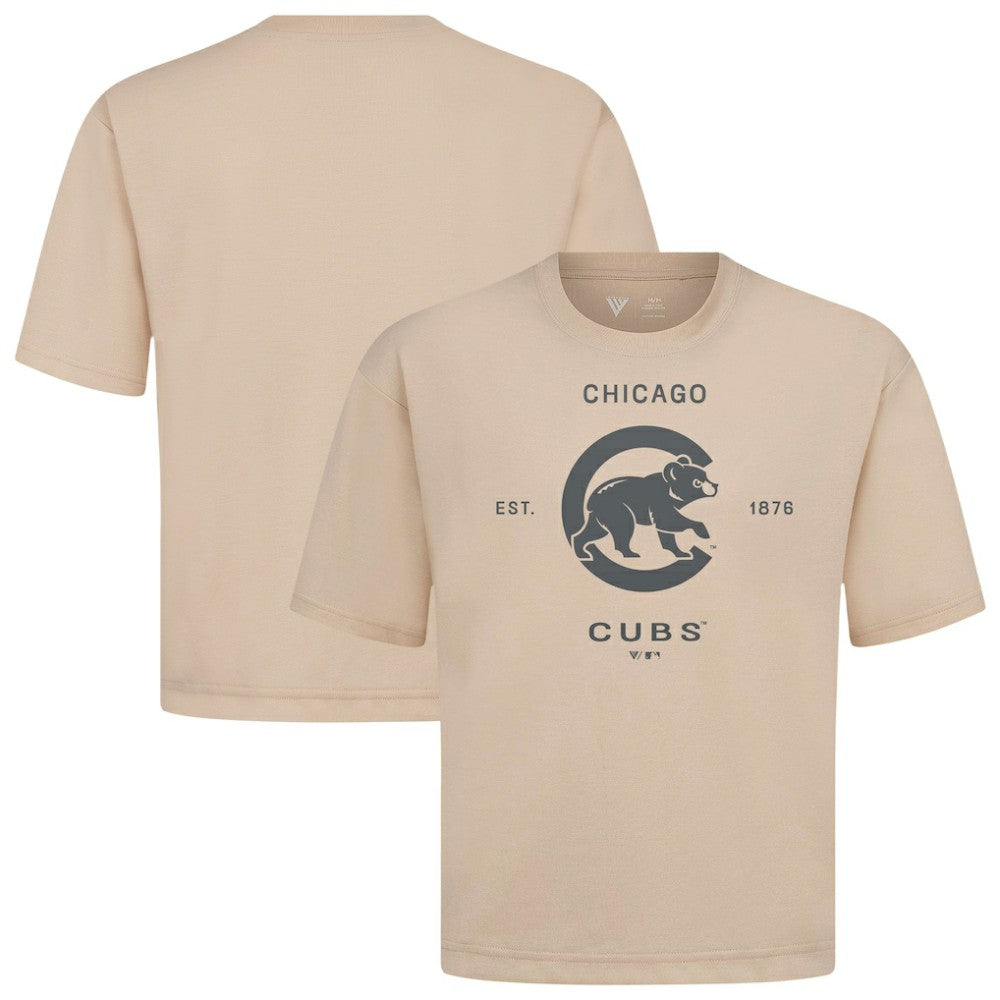 Chicago Cubs Levelwear Crossway Oversized Luxe Signature Knit T-Shirt - MLB T-shirts